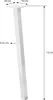 A single white table leg with dimensions indicated. Náhľad obrázku produktu