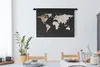 MuchoWow® Wandteppich Wandbehang Weltkarte - Schwarz und Produktbild-Vorschau 3
