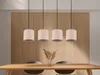 Pendelleuchte mehrflammig mit Stoff & Holzbalken Produktbild-Vorschau 5