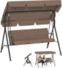 UISEBRT Balancelle hollywoodienne 3 places Marron, Voir les images du produit 1