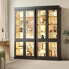 Set da 2 mobili moderni, altezza 180 cm, colore nero: Anteprima dell’immagine prodotto 1
