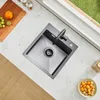 Lavello da cucina Lavello da incasso a una vasca in acciaio Anteprima dell’immagine prodotto 8