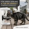 VAYPET Doppel-Katzennapf erhöht Edelstahl Kiefernholz Produktbild-Vorschau 5