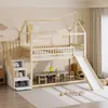 Merax Stapelbed met glijbaan, 90x200 cm, kinderbed van Productafbeelding-voorbeeld 3