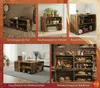 A collage of images showcasing wooden crates used as furniture in different home and commercial settings. Náhled obrázku produktu