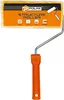A paint roller with a yellow textured roller head and an orange handle, presented in its packaging. Podgląd zdjęcia produktu