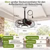 Deckenventilator mit Beleuchtung, IP65 Außen Käfig Produktbild-Vorschau 7