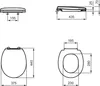 Technical drawings with dimensions of a toilet seat. Anteprima dell’immagine prodotto