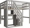 Łóżko z litego drewna Sweiko 90x200, schody z szafką, łóżko Podgląd zdjęcia produktu 7