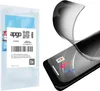 A product packaging for a screen protector is shown next to a smartphone with a screen protector applied. Produktbild-Vorschau