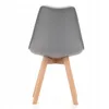 Rear view of a gray chair with wooden legs against a white background. Podgląd zdjęcia produktu