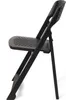 A black folding chair shown from the side against a white background. Produktbild-Vorschau