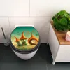 A toilet seat with a whimsical design is shown in a bathroom setting. Produktbild-Vorschau