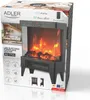 The image shows the retail packaging of an electric fireplace heater. Podgląd zdjęcia produktu