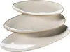 Three oval-shaped serving platters stacked on top of each other against a white background. Produktbild-Vorschau