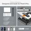 Collage of product images showing accessories for a Google Pixel 9 Pro phone, including screen protectors, cleaning supplies, and installation guides. Anteprima dell’immagine prodotto