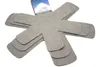 A stack of grey, cross-shaped fabric protectors for pots and pans. Produktbild-Vorschau
