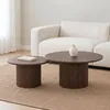 Couchtisch 2er-Set rund ESME - Nussbaum dunkel Produktbild-Vorschau 3