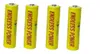 Four yellow AA batteries are arranged in a row against a white background. Produktbild-Vorschau