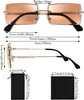 4er-Pack randlose rechteckige Sonnenbrillen, Vintage-Stil, Produktbild-Vorschau 2