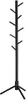 A black coat rack with a tripod base and multiple branches for hanging items. Podgląd zdjęcia produktu