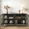 Industrielles Sideboard 150x40x80cm Schwarz mit Produktbild-Vorschau 2
