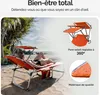 CASARIA® Transat alumimium Pliable Ibiza Orange Dossier Voir les images du produit 5