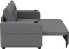 Side view of a gray sofa bed with the bed extended. Voir les images du produit
