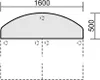 A diagram showing the dimensions of a speaker wall mount. Anteprima dell’immagine prodotto