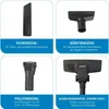 A collage of four different vacuum cleaner attachments, each with a descriptive label below. Produktbild-Vorschau