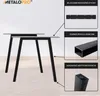 Two black table legs with close-up details of features. Náhľad obrázku produktu
