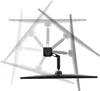 A monitor arm with a monitor attached, shown in multiple positions to demonstrate its articulation. Produktbild-Vorschau