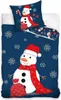Bettwäsche Weihnachten Christmas Blau Schneemann Baumwolle Produktbild-Vorschau 1