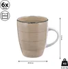 Kaffeebecher Steingut 6er Set beige 360ml 9x11cm Tasse Produktbild-Vorschau 2