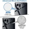 Comparison of a phone case with a micro-dot pattern versus one without, highlighting bubble-free and no water-stains features. Produktbild-Vorschau