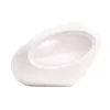 A white perfume bottle with a unique, curved shape. Voir les images du produit