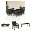 The Living Store 9-tlg. Garten-Essgruppe mit Kissen Schwarz Produktbild-Vorschau 1