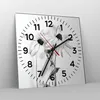 Wanduhr - Quadrat - Glasuhr - Verwelkt Blumen Monochrom - Produktbild-Vorschau 4