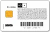 The back of a smart card with text and a barcode. Anteprima dell’immagine prodotto