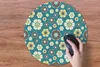 MuchoWow® Mauspad Mousepad Retro - Blumen - Muster - Blau Produktbild-Vorschau 4