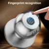 A close-up shot of a fingerprint recognition door handle with a finger touching the sensor. Podgląd zdjęcia produktu