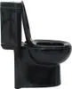 A black toilet shown from the side with the lid up. Náhľad obrázku produktu