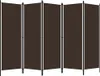 A brown room divider with five panels, standing on a white background. Náhľad obrázku produktu