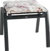 A close-up view of a stool cushion with a butterfly and floral pattern on a dark gray stool frame. Produktbild-Vorschau