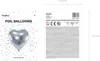 Pallone cuore in foil argento metallizzato Ø 45 cm Anteprima dell’immagine prodotto 1