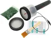 A static grass applicator kit with a flocking machine, green flocking material, a brush, and instructions. Náhled obrázku produktu
