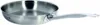 A stainless steel frying pan with a handle, isolated on a white background. Voir les images du produit