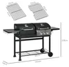 Outsunny Holzkohlgrill Gasgrill mit 2+1 Brenner, Produktbild-Vorschau 3