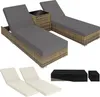 2 chaises longues en rotin avec structure en aluminium et Voir les images du produit 1