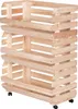 STOLMAK Obstkiste aus Holz mit Rollen – 3 Etagen – 57x79x30 Produktbild-Vorschau 1